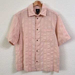 H&M Men’s Short Sleeve Button-Up Shirt – Light Pink